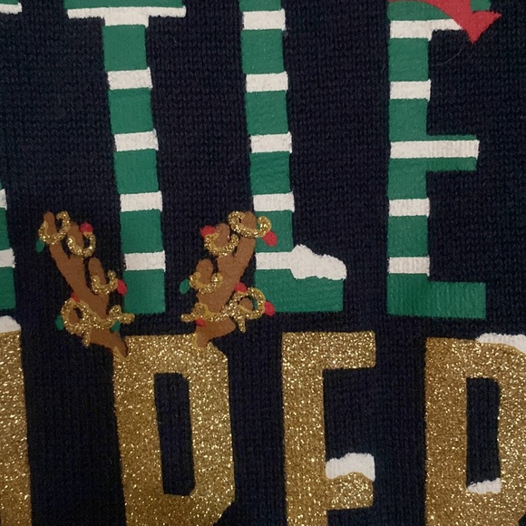 H&M 5t/6 Christmas sweater. Santa’s Little Helper with reindeer antlers. - Picture 6 of 7